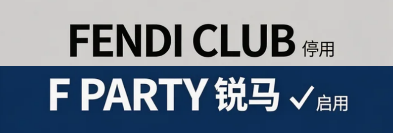 停用FENDI CLUB商標，啟用“F PARTY 銳馬”品牌的公告